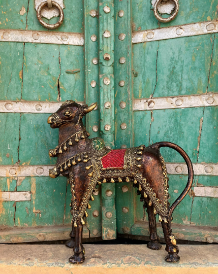 Antique Brass Dhokra Horse Cow