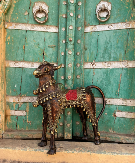 Antique Brass Dhokra Horse Cow