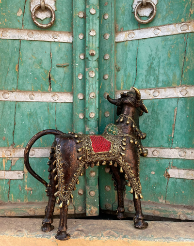 Antique Brass Dhokra Horse Cow