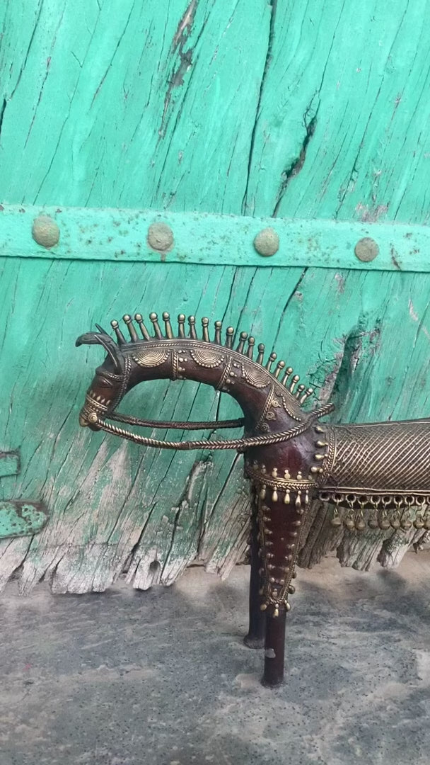 Antique Brass Dhokra Horse