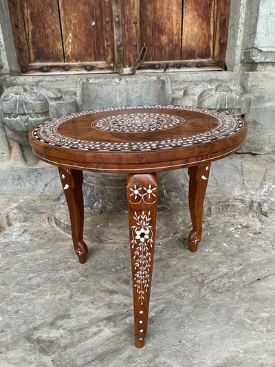 Foldable Coffee table with Handmade Floral Inlay work