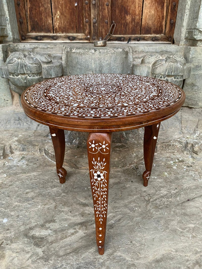 Foldable Coffee table with Handmade Floral Inlay work