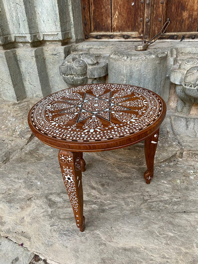 Foldable Coffee table with Handmade Floral Inlay work